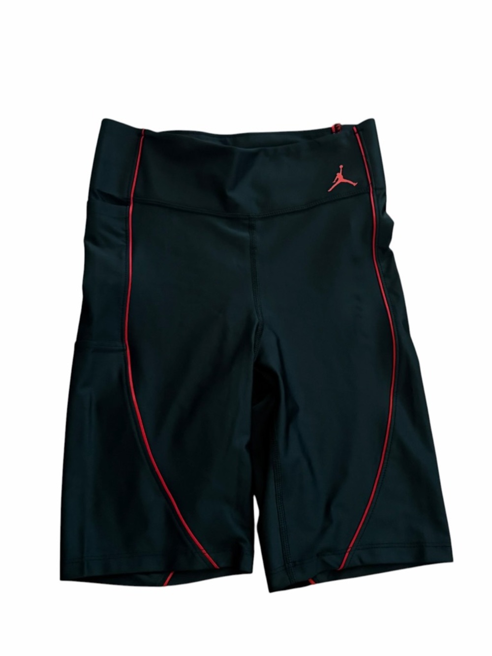 Jordan Black Bike Shorts with Red Contrast Stitching - Picture 6 of 8